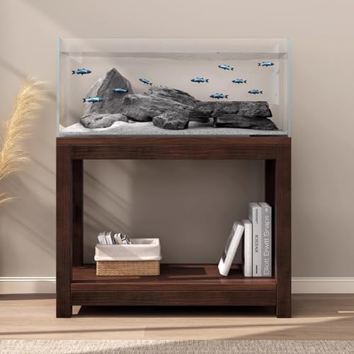Fischaquarium Unterschrank Reptilien-Terrarium, doppelschichtiger Fischständer aus Holz, 1,5 cm Dicke Arbeitsplatte, hohe Tragfähigkeit, geeignet zum Aufstellen von Fisch- und Raupenregalen, von Generic