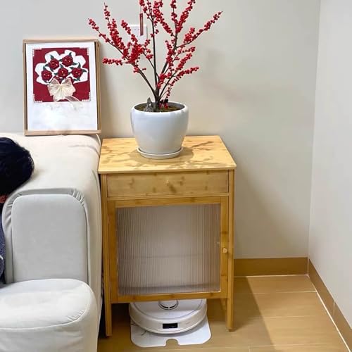 Fischaquarium Unterschrank Reptilien-Terrarium-Fischständer, über dem Kehrroboter, großer Holzständer, Roboterstaubsauger, Staubsaugerroboter-Tisch, verstecktes Fach, Acryltüren, Regal, Aufb von Generic