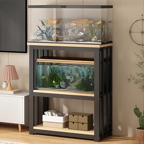 Fischaquarium Unterschrank Reptilien-Terrarium-Ständerschrank, großes Mid-Century-Design, verstellbares Regal für Reptilien, Züchter, Vivarien und Schildkröten, Aufbewahrungshalterung für da von Generic
