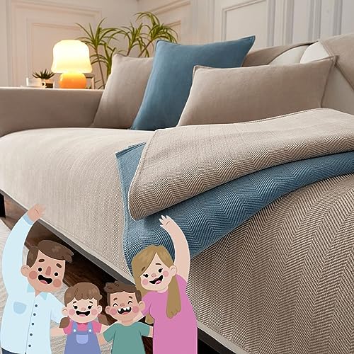 Fischgrätmuster, Lustiger Flauschiger Couchbezug, Lustiger Flauschiger Möbelschutz aus Chenille-Stoff mit Fischgrätmuster Fischgrätmuster, Lustiger Flauschiger Couchbezug, Lustiger Flauschiger Möbelschutz aus Chenille-Stoff mit Fischgrätmuster von Generic