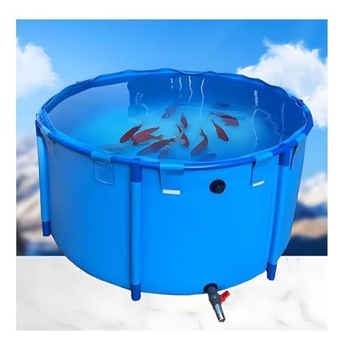 Fischteich Aus Plane Mit Stahlrahmen, Faltbarer Hartplastikpool 750-Gallonen-Wassertank, PVC-Plane-Oberbodenteich(10048L/2654GAL-4X0.8M(D X H)) von Generic