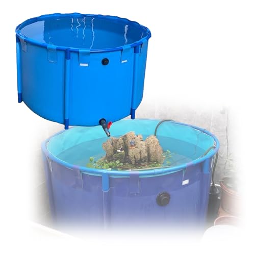 Fischteich-Plane, Aufstellteich, Rund, Dick, PVC, Große, Faltbare Plane Für Den Außenbereich Für Fischzuchtteiche(9075L/2397GAL-3.4X1M (D X H)) von Generic