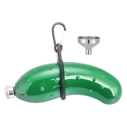 Flachmann für Spirituosen, 15 cl, tragbar, in Gurkenform, mit Karabiner, Edelstahl-Flaschen zum Trinken, Reisen, Geburtstag, Wandern, Jagd, Restaurant Flachmann für Spirituosen, 15 cl, tragbar, in Gurkenform, mit Karabiner, Edelstahl-Flaschen zum Trinken, Reisen, Geburtstag, Wandern, Jagd, Restaurant von Generic