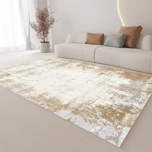 Fläche Teppich Wohnzimmer Maschine Waschbar Große Abstrakte Moderne Weiche rutschfeste Indoor- Dünn(Gold,240x340cm) von Generic