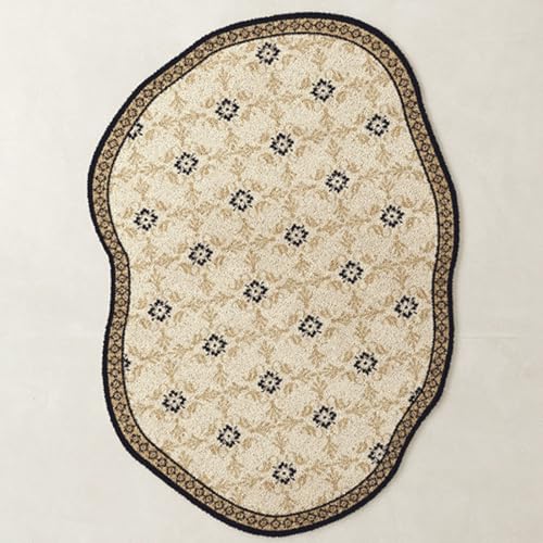 Flächenteppiche Für Das Wohnzimmer, Große Weiche Flächenteppiche Unregelmäßig Geformt, Waschbare Teppichmatte Aus Kunstwolle(Floral D,120x160cm) von Generic