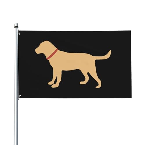 Flaggen 90X150cm, Gelber Labrador Retriever Waschbar Haus Hof Flagge Wetterfeste Garten Banner für Feiertage Feiern Hof von Generic