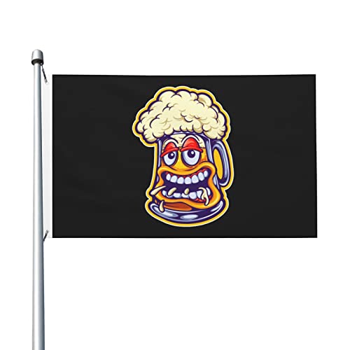 Flaggen Polyester, Süßer Bierkrug Wetterfeste Flagge Für Draußen Party Garten Banner 90X150Cm von Generic