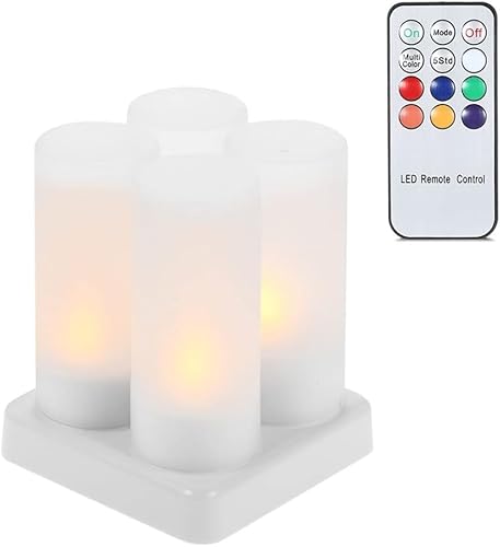 Flammenlose Led-Kerzen Wiederaufladbares Kerzenlicht Teelicht Mit RGB-Fernbedienung Für Hochzeit Weihnachtsdekoration Raum Nachtlicht, 12pcs von Generic