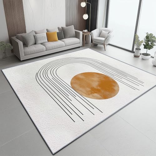 Flanell Teppich, Abstrakt Einfach Sonne Linien Druck Design weicher Teppich, Heimdekoration für Wohnzimmer Schlafzimmer Bodenteppich, 60 x 90 cm, pflegeleicht - Bunt von Generic