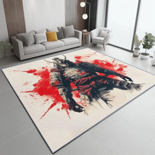 Flanell Teppich, Aquarell Krieger Rüstung Druck Design weicher Teppich, Heimdekoration für Wohnzimmer Schlafzimmer Bodenteppich, 60 x 90 cm, pflegeleicht - Bunt von Generic