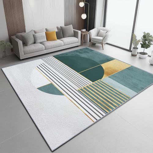 Flanell Teppich, Einfach Geometrisch Abstrakt Linien Druck Design weicher Teppich, Heimdekoration für Wohnzimmer Schlafzimmer Bodenteppich, 60 x 90 cm, pflegeleicht - Bunt von Generic