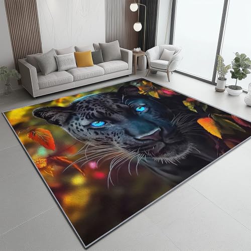 Flanell Teppich, Fantasy Tier Hut Blatt Druck Design weicher Teppich, Heimdekoration für Wohnzimmer Schlafzimmer Bodenteppich, 60 x 90 cm, pflegeleicht - Bunt von Generic