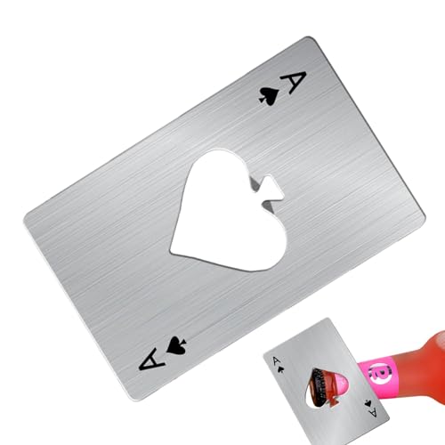 Flaschenöffner, Pik-Ass-Karte, Flaschenöffner – tragbarer Flaschenöffner | Flaschenöffner für Pokerkarten, Dosenöffner aus Edelstahl, Bieröffner, Pin-As, Korkenöffner Flaschenöffner, Pik-Ass-Karte, Flaschenöffner – tragbarer Flaschenöffner | Flaschenöffner für Pokerkarten, Dosenöffner aus Edelstahl, Bieröffner, Pin-As, Korkenöffner von Generic