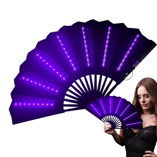 Flash Spin Fan - Konzert Glow Spinner, LED Dance Prop | Light Folding Party Tool, einzigartiges Bühnenzubehör für Summer Nightclub Show Photography Cosplay Performers Visual Shows von Generic