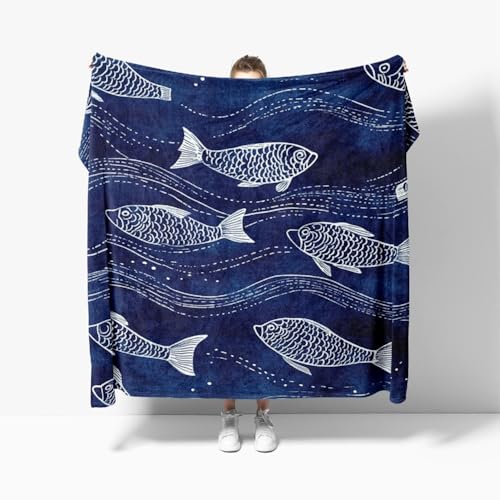 Flauschige Kuscheldecke XL 150x200 cm Cartoon-Fisch-Drucke Anti-Fading und Nicht Fallend TV-Decke Weich Warm Wohndecke Blau Fleecedecke als Sofadecke Bettüberwurf Geschenkdecke Flauschige Kuscheldecke XL 150x200 cm Cartoon-Fisch-Drucke Anti-Fading und Nicht Fallend TV-Decke Weich Warm Wohndecke Blau Fleecedecke als Sofadecke Bettüberwurf Geschenkdecke von Generic