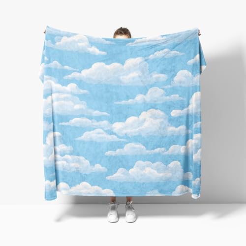 Flauschige Kuscheldecke XL 150x200 cm Frischer Wolkendruck Anti-Fading und Nicht Fallend TV-Decke Weich Warm Wohndecke Hellblau Fleecedecke als Sofadecke Bettüberwurf Geschenkdecke Flauschige Kuscheldecke XL 150x200 cm Frischer Wolkendruck Anti-Fading und Nicht Fallend TV-Decke Weich Warm Wohndecke Hellblau Fleecedecke als Sofadecke Bettüberwurf Geschenkdecke von Generic