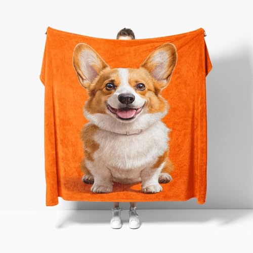 Flauschige Kuscheldecke XXL 180x200 cm Niedliches Corgi-Muster Anti-Fading und Nicht Fallend TV-Decke Weich Warm Wohndecke Orange Fleecedecke als Sofadecke Bettüberwurf Geschenkdecke Flauschige Kuscheldecke XXL 180x200 cm Niedliches Corgi-Muster Anti-Fading und Nicht Fallend TV-Decke Weich Warm Wohndecke Orange Fleecedecke als Sofadecke Bettüberwurf Geschenkdecke von Generic