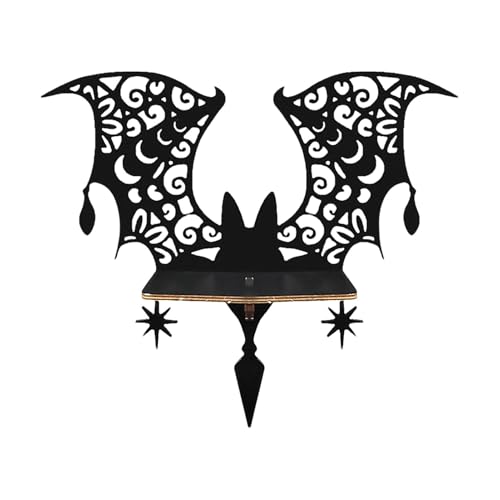 Fledermausregal – Wand-Hängeregale | Schwebende Badezimmerregale für Halloween, Zuhause, Schlafzimmer, Wohnzimmer- | Gothic-Hexen-Raumdekoration, wandmontierte Lagerregale | Fledermausregal für von Generic