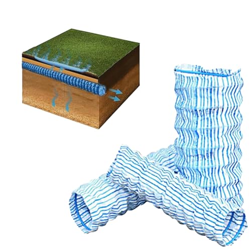 Flexible Perforated French Drain Pipe 2-12in Wide, Underg-round Landscape Drainage Tube for Ya-rd, House Side, Lawn, Garden, Retaining Wall, Easy Install Drain System(15cm/5.9in,L 8m(26.2ft)) von Generic