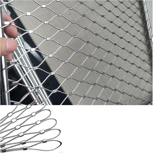 Flexibles Kabel Drahtseil Geflecht 12x12cm/11x11cm Maschen Garden Mesh 304 Edelstahl Drahtgeflecht, 11cm/1.5mm, 1.2x5m/3.9x16.4ft von Generic