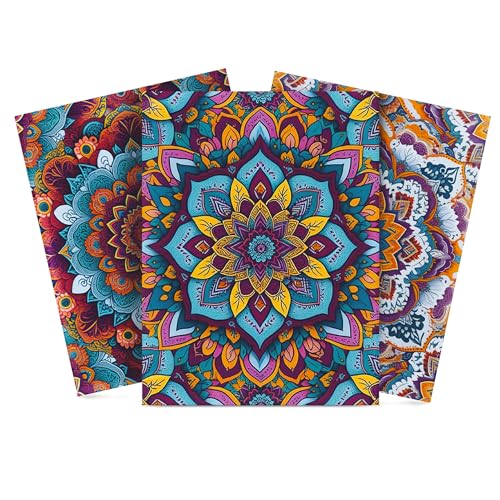 Fliesenaufkleber Mandala – Selbstklebende Vinyl Aufkleber für Bad und Küche – Dekorative Fliesensticker mit Buntem Blumenmuster von Generic