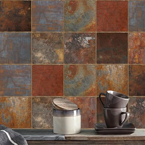 Fliesenaufkleber Vintage Orange Braun Peel and Stick Tapete Selbstklebende Wandfliesen Wasserdicht Ölbeständig Aufkleben Auf Wandfliesen Küche Badezimmer Heim, Brown,orange, 10 Pcs/15x15cm Fliesenaufkleber Vintage Orange Braun Peel and Stick Tapete Selbstklebende Wandfliesen Wasserdicht Ölbeständig Aufkleben Auf Wandfliesen Küche Badezimmer Heim, Brown,orange, 10 Pcs/15x15cm von Generic