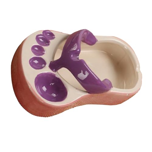 Flip Flops Pommes-Frites-Gericht, Keramik-Pommes-Frites-Teller-Schale Zum Servieren von Snack-Sauce (PURPLE) von Generic