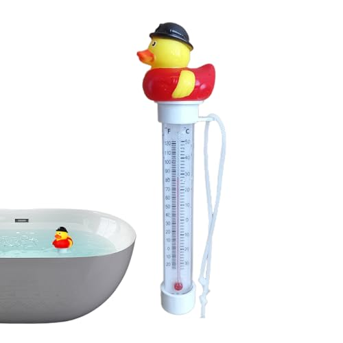 Floating Pool Thermometer Easy Read - Digitale Thermometer niedliche Entendesign, schwimmendes Eisbad | Genauer - mit langem Seil, Pool -Wassertemperaturmonitor für di von Generic
