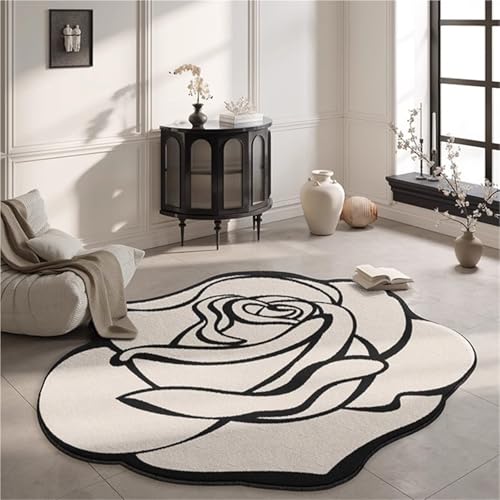 Floral Faux Wolle Modern Area Teppiche Für Wohnzimmer Schlafzimmer Shaggy Unregelmäßige Form Zeitgenössische Bodenbedeckungen Teppiche(Multi-Colored,300x300cm) von Generic