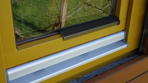 Flügelabdeckprofil Fenster Wetterschutzschiene Aluminium Wetterschenkel S (Mittelbronze, 120 cm) von Generic