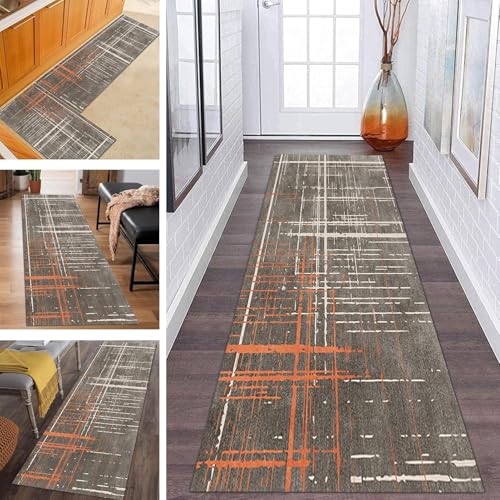 Flur Läufer Teppich Braun Orange 1,5 M 2 M 2,5 M 3 M 3,5 M 4 M 4,5 M 5 M 6 M Rutschfester Langer Teppichläufer Für Küche Wohnzimmer Nachttisch Waschbar Schmale Teppiche, 70×450cm/2.3ft×14.8ft Flur Läufer Teppich Braun Orange 1,5 M 2 M 2,5 M 3 M 3,5 M 4 M 4,5 M 5 M 6 M Rutschfester Langer Teppichläufer Für Küche Wohnzimmer Nachttisch Waschbar Schmale Teppiche, 70×450cm/2.3ft×14.8ft von Generic