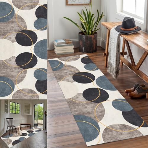 Flurteppichläufer 50x120cm (19x47 Zoll) Waschbare Wäschebereichsteppiche Schmutzabweisende Küchenbodenmatte Teppich für Badezimmer Eingang Schlafzimmer Treppe Langer Teppich Flur Schmaler Eingang von Generic