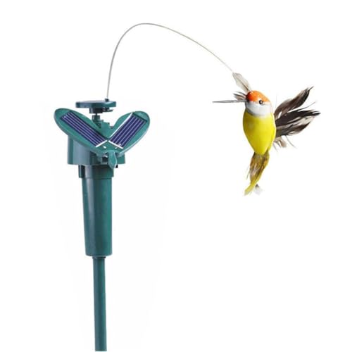 Fluxring Hummingbird Solar – Flutreting Flying Dancing Hummingbird | Flower Stakes Dancing Stack Toy – Realistische Solarleuchte oder batteriebetriebener Akku mit Oszillation bombardiert für Garten von Generic