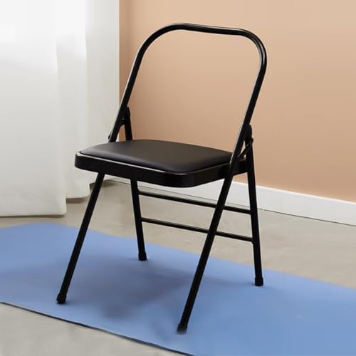Folding Pilates Yoga Chair for Balance Training - Supportive, Backrest-Free Design for Yoga Poses - Portable & Lightweight Exercise Equipment (Black) von Generic
