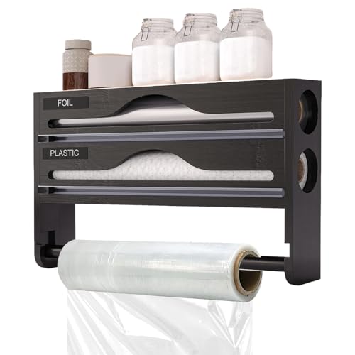 Folienhalter Mit Cutter - Haushaltsfolienhalter Mit Schneidefunktion | Wandmontierter Aufbewahrungsspender Für Frischhaltefolie Alufolie Küche Haushalt Vorratsschrank Grillen Organisation Folienhalter Mit Cutter - Haushaltsfolienhalter Mit Schneidefunktion | Wandmontierter Aufbewahrungsspender Für Frischhaltefolie Alufolie Küche Haushalt Vorratsschrank Grillen Organisation von Generic