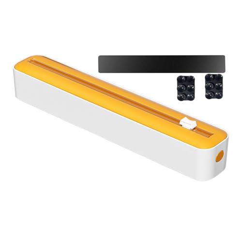 Folienspender mit Cutter - Spender und Schneider für Kunststofffolie mit Magnetstreifen und Saugnapf Verteiler und Schneider für Kunststofffolie, 2 in 1 Spender von Generic