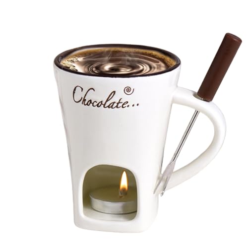 Fondue-Kerzen Set - Keramik Fonduetasse Fonduetasse Fonduetopf Warmwärmer für Schokolade und Käse von Generic
