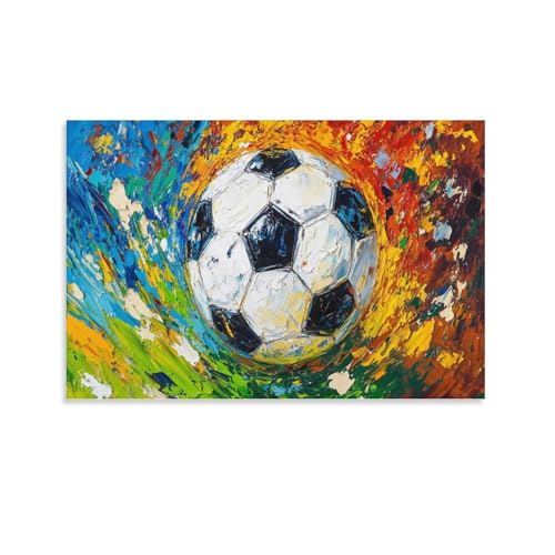 Football Wandbild Sport Leinwand Gemälde Wand-Dekorationen Wandposter Kunstdruck Für Bauernhaus Schlafzimmer Wohnzimmer Dekor 20x30inch(50x75cm) von Generic