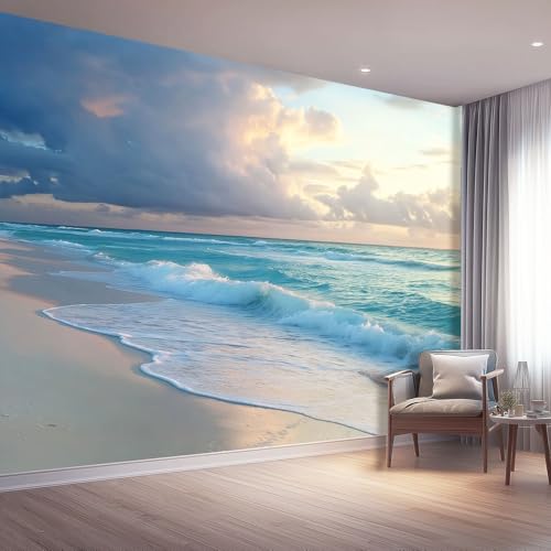 Fototapete 250 x 175 cm, Natur Landschaft Meer Wolken Tapeten Vliestapete Modern Wandtapete für Wohnzimmer Schlafzimmer TV Hintergrund Kinderzimmer Büro Wanddeko Motivtapeten, Blau Beige Fototapete 250 x 175 cm, Natur Landschaft Meer Wolken Tapeten Vliestapete Modern Wandtapete für Wohnzimmer Schlafzimmer TV Hintergrund Kinderzimmer Büro Wanddeko Motivtapeten, Blau Beige von Generic