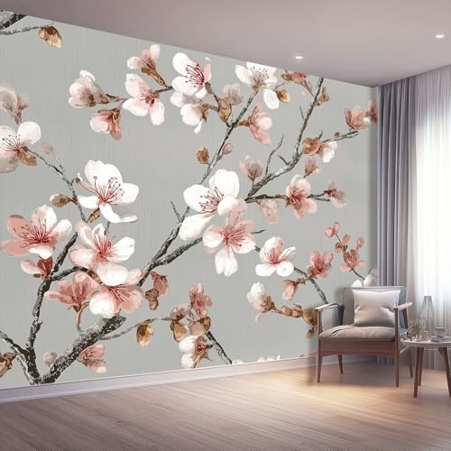 Fototapete 300 x 210 cm, Orientalisch Pflanzen Blumen Tapeten Vliestapete Modern Wandtapete für Wohnzimmer Schlafzimmer TV Hintergrund Kinderzimmer Büro Wanddeko Motivtapeten, Rosa Grau Fototapete 300 x 210 cm, Orientalisch Pflanzen Blumen Tapeten Vliestapete Modern Wandtapete für Wohnzimmer Schlafzimmer TV Hintergrund Kinderzimmer Büro Wanddeko Motivtapeten, Rosa Grau von Generic