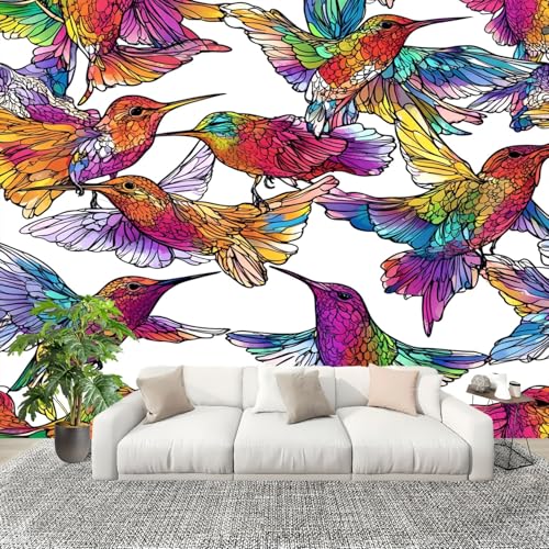 Fototapete 300x210 cm Gemaltes Kolibri Muster Vliestapete Fototapete für Schlafzimmer und Wohnzimmer Bunt Großformatige Mustertapete 3D-Effekt Wanddekoration Flurtapete Fototapete 300x210 cm Gemaltes Kolibri Muster Vliestapete Fototapete für Schlafzimmer und Wohnzimmer Bunt Großformatige Mustertapete 3D-Effekt Wanddekoration Flurtapete von Generic