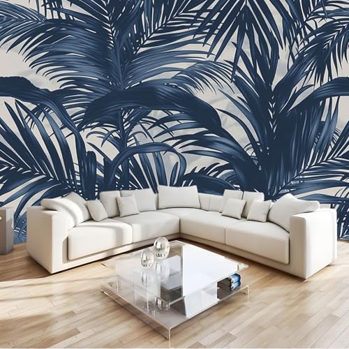 Fototapete 300x210cm XXL Wohnzimmer Schlafzimmer Wanddeko,Blau Vlies Wandtapete Poster Deko,Korridor TV-Hintergrundwand Dunkelblaues Palmenmuster 3D Effekt Tapete Fototapete 300x210cm XXL Wohnzimmer Schlafzimmer Wanddeko,Blau Vlies Wandtapete Poster Deko,Korridor TV-Hintergrundwand Dunkelblaues Palmenmuster 3D Effekt Tapete von Generic