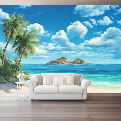 Fototapete 350 x 256 cm, Natur Tropische Insel Meer Tapeten Vliestapete Modern Wandtapete für Wohnzimmer Schlafzimmer TV Hintergrund Kinderzimmer Büro Wanddeko Motivtapeten, Blau Grün Fototapete 350 x 256 cm, Natur Tropische Insel Meer Tapeten Vliestapete Modern Wandtapete für Wohnzimmer Schlafzimmer TV Hintergrund Kinderzimmer Büro Wanddeko Motivtapeten, Blau Grün von Generic