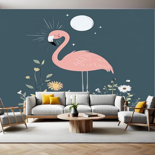 Fototapete 350 x 256 cm Cartoon-Flamingo und Gänseblümchen Vlies Tapete 3D Effekt Mustertapete Wanddeko Design Schlafzimmer Wohnzimmer Lounge Flur TV Hintergrund Wand Mural Fototapete 350 x 256 cm Cartoon-Flamingo und Gänseblümchen Vlies Tapete 3D Effekt Mustertapete Wanddeko Design Schlafzimmer Wohnzimmer Lounge Flur TV Hintergrund Wand Mural von Generic