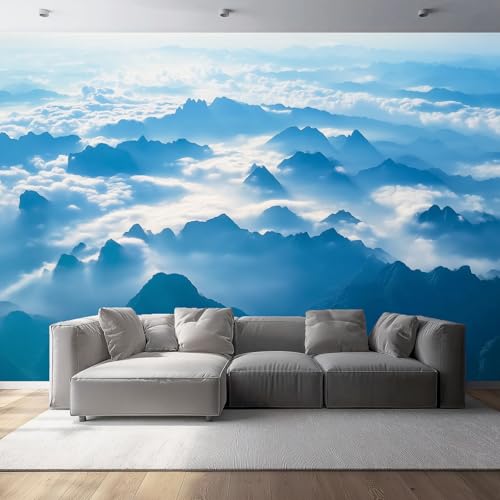 Fototapete 350 x 256 cm Vliestapete Wohnzimmer Schlafzimmer Wand Natur Berge Wolken muster wandbild für Kinderzimmer Büro Panorama Fototapete Blau Weiß Bedruckte tapeten Fototapete 350 x 256 cm Vliestapete Wohnzimmer Schlafzimmer Wand Natur Berge Wolken muster wandbild für Kinderzimmer Büro Panorama Fototapete Blau Weiß Bedruckte tapeten von Generic