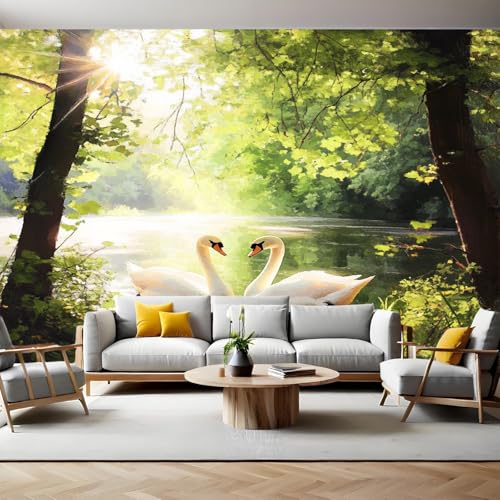 Fototapete 350 x 256 cm Wald Schwan grün Vlies Tapete 3D Effekt Mustertapete Wanddeko Design Schlafzimmer Wohnzimmer Lounge Flur TV Hintergrund Wand Mural Fototapete 350 x 256 cm Wald Schwan grün Vlies Tapete 3D Effekt Mustertapete Wanddeko Design Schlafzimmer Wohnzimmer Lounge Flur TV Hintergrund Wand Mural von Generic