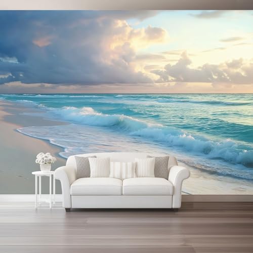 Fototapete 3D Vliestapete Tropisch Wellen Strand Xxl Panorama Wandbild Für Mädchen & Jungs Schlafzimmer |Blau Gold Wohnzimmer Schlafzimme Wanddekoration 400 X 280 Cm Fototapete 3D Vliestapete Tropisch Wellen Strand Xxl Panorama Wandbild Für Mädchen & Jungs Schlafzimmer |Blau Gold Wohnzimmer Schlafzimme Wanddekoration 400 X 280 Cm von Generic