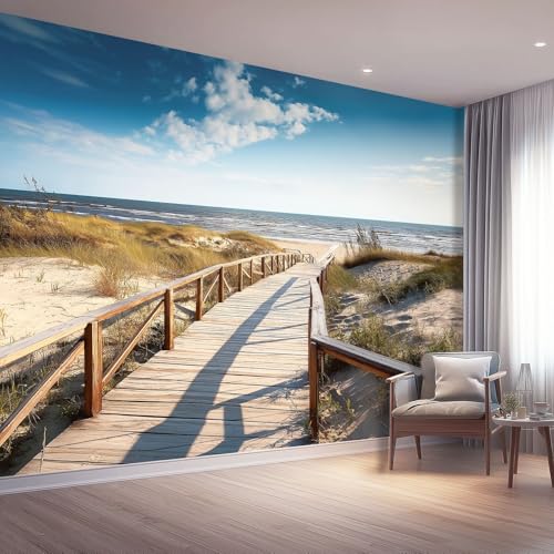 Fototapete 400 x 280 cm, Natur Dünen Strandpromenade Strand Tapeten Vliestapete Modern Wandtapete für Wohnzimmer Schlafzimmer TV Hintergrund Kinderzimmer Büro Wanddeko Motivtapeten, Blau Beige Fototapete 400 x 280 cm, Natur Dünen Strandpromenade Strand Tapeten Vliestapete Modern Wandtapete für Wohnzimmer Schlafzimmer TV Hintergrund Kinderzimmer Büro Wanddeko Motivtapeten, Blau Beige von Generic