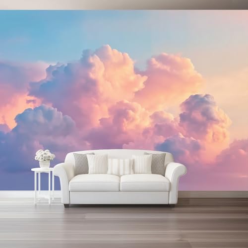 Fototapete 400 x 280 cm, Traum Wolken Himmel Tapeten Vliestapete Modern Wandtapete für Wohnzimmer Schlafzimmer TV Hintergrund Kinderzimmer Büro Wanddeko Motivtapeten, Lila Rosa Fototapete 400 x 280 cm, Traum Wolken Himmel Tapeten Vliestapete Modern Wandtapete für Wohnzimmer Schlafzimmer TV Hintergrund Kinderzimmer Büro Wanddeko Motivtapeten, Lila Rosa von Generic