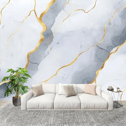 Fototapete 400x280 cm LuxuriöSes Marmormuster Vliestapete Fototapete für Schlafzimmer und Wohnzimmer Goldene Linien Großformatige Mustertapete 3D-Effekt Wanddekoration Flurtapete Fototapete 400x280 cm LuxuriöSes Marmormuster Vliestapete Fototapete für Schlafzimmer und Wohnzimmer Goldene Linien Großformatige Mustertapete 3D-Effekt Wanddekoration Flurtapete von Generic